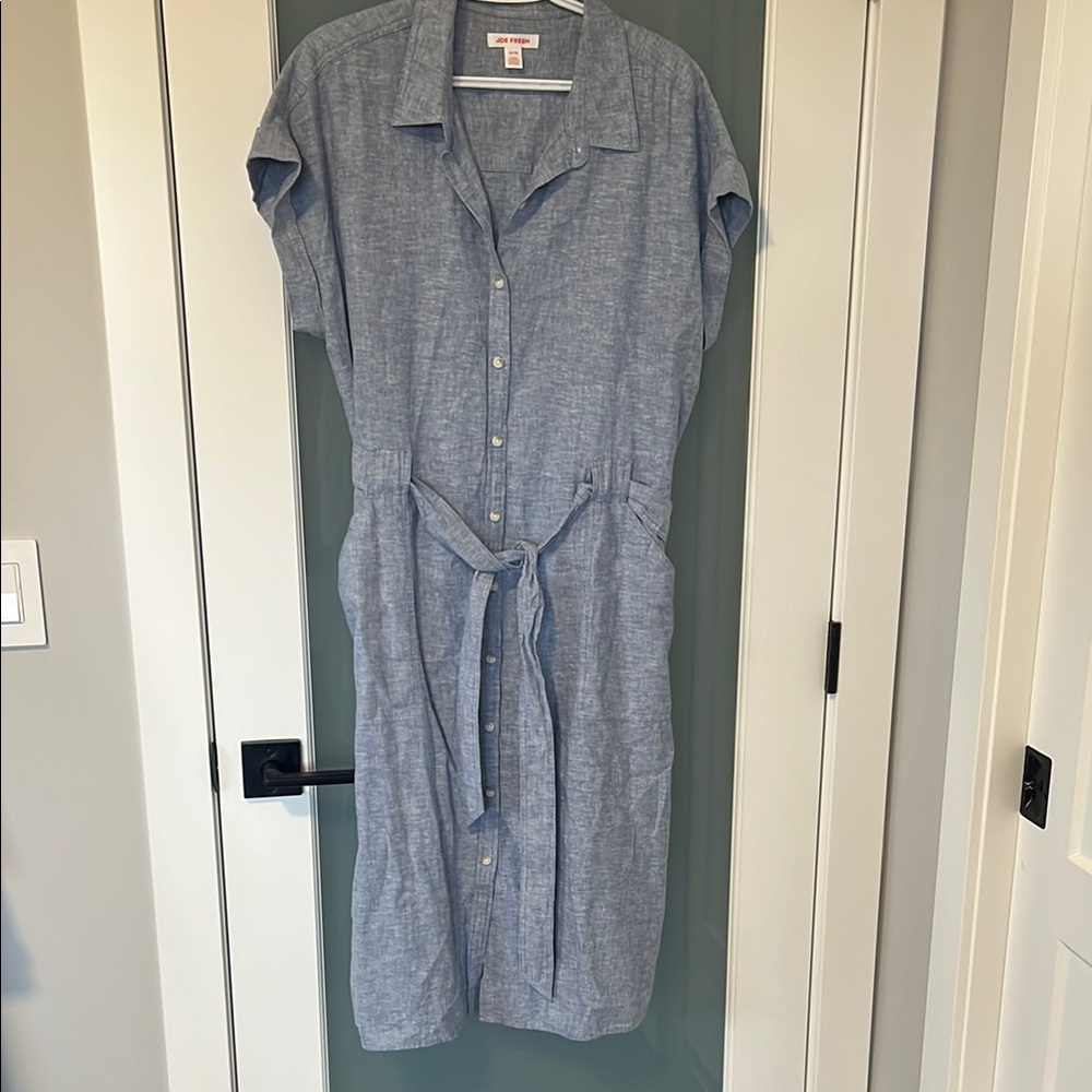 Women's Blue Button-Up Dress